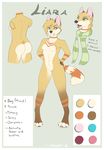  anthro breasts canine featureless_breasts female fur hair mammal model_sheet nude scarf snowyzi solo standing 