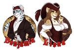  anthro ashleyzombie clothed clothing duo feline female hat looking_at_viewer male mammal open_mouth pirate_outfit 