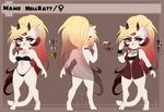  anthro armpits ashleyzombie clothed clothing feline female horn looking_at_viewer mammal model_sheet solo standing underwear 