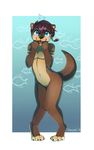  &lt;3 anthro blush girly looking_at_viewer male mammal mustelid nude open_mouth otter smile snowyzi solo standing 