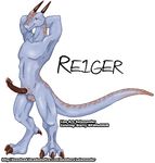  anthro balls collaboration colored dragon dripping erection male penis reiger_(character) salamander_(artist) scalie solo starry 