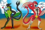  &lt;3 anthro astalos beach capcom clothing daikuhiroshiama dialogue dragon male male/male monster_hunter presenting rathalos seaside speedo suggestive swimsuit video_games wings wyvern 