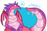  2016 blush dragon fuchsia_(character) horn shyguy9 slightly_chubby sweat tail_mouth wings 