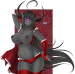  big_breasts breasts cyclops female gizmo0sue horn looking_at_viewer nipples puivei smile solo standing thick_thighs wide_hips 
