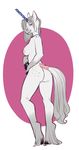  anthro breasts butt equine faint female horn looking_at_viewer mammal nipples nude solo standing unicorn 