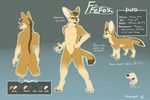  anthro canine eyewear facial_hair fennec feral fox glasses goatee looking_at_viewer male mammal model_sheet nude smile snowyzi solo 