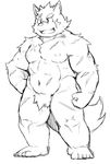  anthro canine dog male mammal moritaka nude simple_background solo tokyo_afterschool_summoners white_background 