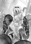  1girl anal blindfold creature double_penetration female forced legwear moaning monochrome nier_(series) nier_automata nipples nude open_mouth pussy pussy_juice sex shiny shiny_skin short_hair sketch sweat tentacle vaginal white_hair yorha_unit_no._2_type_b 