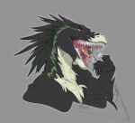 anthro black_body candy claws dessert dinosaur dromaeosaurid feathered_dinosaur feathers ferro_(ferrosaur) food lollipop momobeda reptile scalie sharp_teeth solo teeth theropod utahraptor