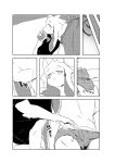absurd_res anthro biped blush bovid breasts buta99 caprine clothed clothing comic duo erection erection_under_clothing female frown fur goat hi_res male mammal monochrome vanilla_(buta99)