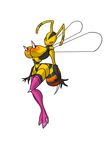  antennae arthropod big_breasts breasts female high_heels insect lordstevie nipples solo spike_nipples stinger wasp wings yellow_eyes 