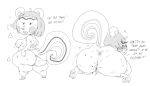 2023 animal_crossing anthro anus areola big_areola big_breasts big_butt black_and_white blush bodily_fluids breasts bubble_butt buckteeth butt curled_tail curvy_figure dialogue dot_eyes english_text female genital_fluids genitals hair hazel_(animal_crossing) hi_res huge_areola huge_butt long_tail looking_at_viewer looking_back looking_back_at_viewer mammal mhdrawin monochrome nintendo nipples nude open_mouth pussy pussy_juice rodent sciurid short_hair solo sweat tail talking_to_viewer teeth text thick_thighs tree_squirrel voluptuous wide_hips