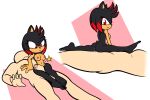 alternate_form ambiguous_penetration amy_rose anthro black_body black_fur cock_and_ball_torture duo eulipotyphlan female flexible fours_(artist) fur genital_torture hedgehog hi_res highlights_(coloring) human male male/female mammal penetration red_eyes red_highlights sega size_difference smaller_dom smaller_female sonic_the_hedgehog_(series) splits spread_legs spreading