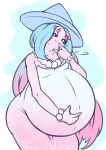 absurd_res anthro belly big_belly breasts darlondemonic fan_character female generation_8_pokemon hatterene hi_res humanoid hyper hyper_belly hyper_pregnancy nintendo pokemon pokemon_(species) pregnant solo