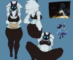 anthro biped blue_background blue_eyes bovid butt canid canine canis caprine clothed clothing duo female fur hi_res kindred_(lol) league_of_legends mammal rear_view riot_games rottenarmor sheep simple_background spread_legs spreading white_body white_fur wolf