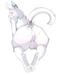 absurd_res anthro anus backsack balls big_butt butt generation_4_pokemon genitals hi_res kitorie looking_back lucario male mistletoe_on_tail nintendo nude perineum pokemon pokemon_(species) presenting presenting_hindquarters raised_tail rear_view sketch smile solo tail thick_thighs