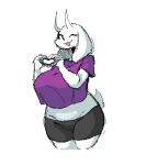 anthro biped boss_monster bovid breasts caprine clothed clothing female gesture goat hand_heart looking_at_viewer mammal one_eye_closed open_mouth rottenarmor simple_background solo toriel undertale undertale_(series) white_background white_body