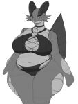 2023 3:4 anthro baburusushi belly bikini biped breasts cleavage clothed clothing female generation_3_pokemon hi_res looking_at_viewer monochrome navel nintendo overweight overweight_anthro overweight_female pokemon pokemon_(species) simple_background sketch slightly_chubby solo swampert swimwear thick_thighs white_background wide_hips