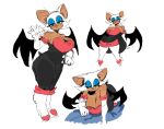 anthro bat big_breasts biped breasts cleavage clothed clothing female fur green_eyes looking_at_viewer mammal rottenarmor rouge_the_bat sega simple_background solo sonic_the_hedgehog_(series) tan_body white_background white_body white_fur