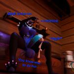2023 3d_(artwork) anonymousfm anthro areola balls big_breasts black_body black_fur blue_mouth blue_tongue bodily_fluids breasts canid canine canis clothing cum digital_media_(artwork) english_text epic_games erection fortnite fur fur_trim_(clothing) furniture genital_fluids genitals herm hi_res highwire humanoid_genitalia humanoid_penis intersex leaking leaking_cum looking_at_viewer mammal mistletoe nipples nude open_mouth pack_leader_highwire pawpads paws penis plant slurp_juice sofa solo text thick_nipples tongue tongue_out wolf