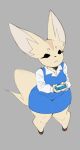 aggretsuko anthro biped breasts brown_body brown_fur canid canine cellphone clothed clothing electronics female fennec fenneko fox fur hi_res mammal phone rottenarmor sanrio shirt short_stack smartphone solo thick_thighs topwear