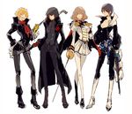  akechi_gorou amamiya_ren black_hair blonde_hair breasts brown_hair cleavage genderswap genderswap_(mtf) grin gun handgun ivxxx kitagawa_yuusuke lead_pipe long_hair medium_breasts multiple_girls persona persona_5 pistol rapier red_eyes sakamoto_ryuuji short_hair smile sword weapon 