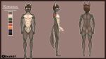 absurd_res anthro balls butt canid canine canis digital_media_(artwork) draik erection fur genitals hair hi_res jackal male mammal model_sheet muscular muscular_anthro nude penis shaded simple_background solo standing tail text