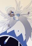 absurd_res angel angel_humanoid blue_eyes clothed clothing dark_body dark_skin dress female halo hazbin_hotel hi_res humanoid kinaazu02 multi_wing seraph_(angel) solo wings