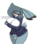anthro big_breasts blush breasts cleavage clothed clothing disney eyewear female glasses hi_res pace-maker solo thick_thighs violet_hopps wide_hips zootopia