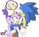 bent_over blaze_the_cat blush breasts bukkake cat_tongue clothing cum fellatio footwear gloves licking nude oral precum sex shoes sonic_(series) sonic_the_hedgehog tongue tongue_out wispowillo 
