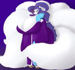  2017 4_toes absurd_res alternate_species anthro big_breasts breasts canine cleavage clothed clothing eyeshadow female footwear fox friendship_is_magic hair hand_fan hi_res holding_object huge_breasts hyper hyper_breasts makeup mammal marauder6272 multi_tail my_little_pony nonuberis rarity_(mlp) solo toes 