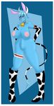  armpits big_breasts bovine breasts clothing collar cow_horns cow_print cowbell crossgender footwear garter gender_transformation gloves high_heeled_boots high_heels huge_breasts invalid_tag lagomorph mammal milk rabbit ray raylyn shoes silentpassion thick_thighs transformation voluptuous wide_hips 