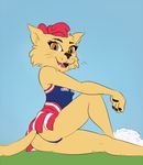  bow cheerleader clothing feline lynx mammal outside panties ponchuzn underwear wilma_wildcat 