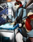 canid canine cybernetics cyborg fur future hi_res machine mammal red_body red_fur science_fiction space spacecraft starfield vehicle white_body white_fur
