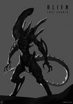  alien_(movie) claws fangs greyscale monochrome no_humans solo tail teeth xenomorph xiaoguimist 