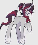 andientart anthro digital_media_(artwork) equid equine fan_character fur grey_body grey_fur hair hasbro hi_res horse mammal my_little_pony pony portrait red_body red_fur simple_background smile solo tail