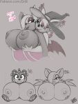 amy_rose anthro areola bat big_breasts breast_grab breasts cleavage clothed clothing digital_media_(artwork) drxii duo eulipotyphlan female female/female fur hair hand_on_breast hat headgear headwear hedgehog hi_res huge_breasts looking_at_viewer mammal membrane_(anatomy) membranous_wings meron_the_bat nipples nude ruby_the_bat_(drxii) sega simple_background smile sonic_the_hedgehog_(series) wings witch_hat