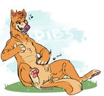  anthro canine fangs fur hair male mammal melthecannibal nude simple_background sitting sketch smile solo teeth 