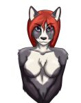 absurd_res anthro black_body blue_eyes breasts canid canine female fox fur hair hi_res lyra_the_harp mammal nude red_hair saoirse_(wallooner97) solo