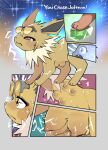 absurd_res areola blush breasts eeveelution eyewear female feral fur generation_1_pokemon glasses hi_res jolteon navel nintendo nipples oposa pokemon pokemon_(species) quadruped solo white_body white_fur yellow_body yellow_fur