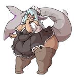  eyewear female fish garter glasses humanoid looking_at_viewer marine marine_humanoid morningpanda obese overweight shark solo standing 