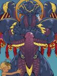 &lt;3 abs aeon_(final_fantasy) anthro bahamut big_muscles big_penis blonde_hair blue_body blush censored crossed_arms dragon duo erection final_fantasy final_fantasy_x genitals hair hi_res horn hug huge_penis human human_on_anthro interspecies larger_anthro larger_male male male/male mammal mosaic_censorship multicolored_body muscular muscular_anthro muscular_male mythological_creature mythological_scalie mythology nude penis purple_body scalie shirako signature size_difference smaller_human smaller_male square_enix tidus tidus_(ffx) wings