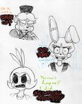  &lt;3 2016 animatronic anthro avian bear bird bow_tie buckteeth chicken dialogue english_text female five_nights_at_freddy&#039;s five_nights_at_freddy&#039;s_2 group hat inkyfrog lagomorph looking_at_viewer machine male mammal open_mouth rabbit restricted_palette robot simple_background teeth text top_hat toy_bonnie_(fnaf) toy_chica_(fnaf) toy_freddy_(fnaf) traditional_media_(artwork) video_games white_background 