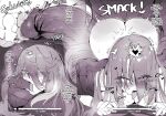  1girl absurdres breasts gameplay_mechanics genshin_impact greyscale hair_down health_bar hetero highres hilichurl_(genshin_impact) interspecies large_breasts long_hair messy_hair monochrome monster penguru_086 penis rape restrained sex torn_clothes user_interface xianyun_(genshin_impact) 