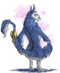  ambiguous_gender anthro bow_tie crouching fur looking_at_viewer melthecannibal nude sergal solo 