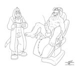  anthro balls bow_tie canine chair clothing cum drooling erection eyewear feet floppy_ears glasses hunter_(road_rovers) hybrid_penis hypnosis knot lab_coat machine male mammal mask mind_control muscular nipples nude open_mouth penis professor_hubert road_rovers saliva spread_legs spreading wolfblade 