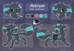 astrum_(silent_observer) bag blep blue_body blue_eyes blue_fur blue_markings canid canine claws color_swatch colored digital_drawing_(artwork) digital_media_(artwork) eeveelution feral fluffy fluffy_tail fur generation_2_pokemon gradient_eyes gradient_fur grey_nose hair happy head_tuft hi_res joeumbre looking_at_viewer looking_away looking_back male mammal markings model_sheet nintendo open_mouth pawpads pokemon pokemon_(species) shiny_pokemon simple_background smile solo tail tongue tongue_out tuft umbreon
