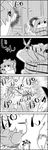  apple bow bucket cirno comic commentary_request flower food fruit greyscale hair_bobbles hair_bow hair_ornament hat hat_bow highres ice ice_wings kirisame_marisa kisume long_hair monochrome multiple_views rock_paper_scissors short_hair smile tani_takeshi touhou translated twintails vase wings witch_hat yukkuri_shiteitte_ne 