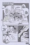  &lt;3 absurd_res after_sex amy_rose anthro bulge canine comic english_text erection female fox greyscale hedgehog hi_res kiss_mark lipstick makeup male mammal michiyoshi miles_prower monochrome penis sonic_(series) text 