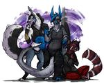  anthro canine clothed clothing feline female group looking_at_viewer male mammal melthecannibal sitting sketch smile standing 